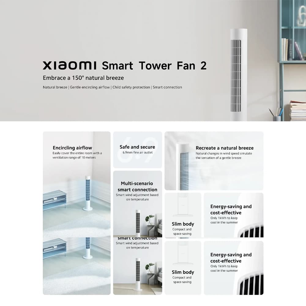 پنکه هوشمند شیائومی Xiaomi Smart Tower Fan 2 — تصویر ۶