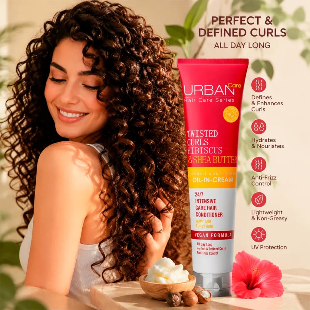 کرم موی فر آبرسان و ضدوز اوربان کر Twisted Curls Hibiscus & Shea Butter Oil In Cream — تصویر ۳