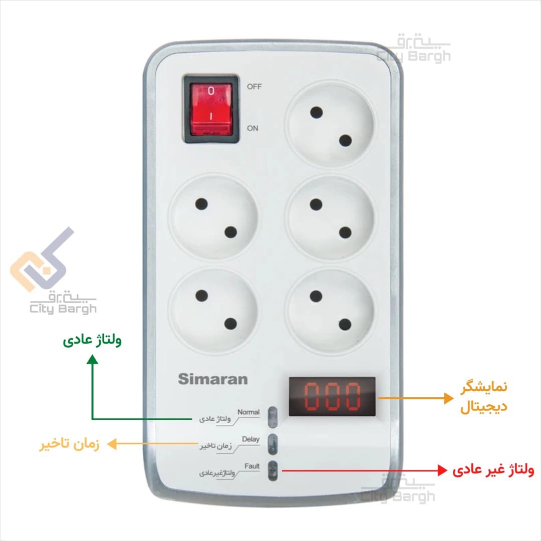 محافظ ولتاژ 5 راهی دیجیتال سیماران مدل SM-525-18-D — تصویر ۲