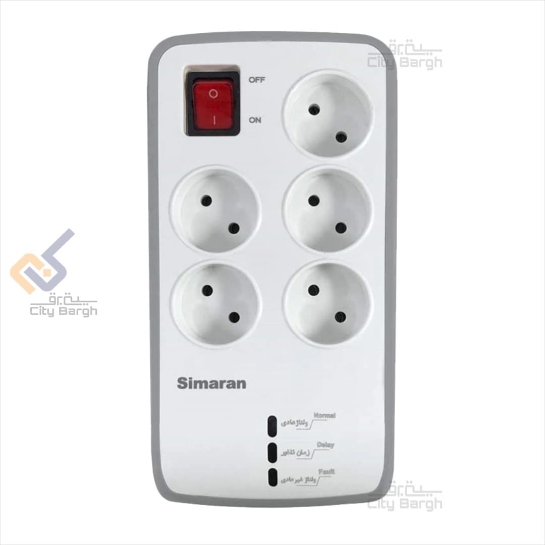 محافظ ولتاژ 5 راهی بدون ارت سیماران مدل SM-525-28-N
