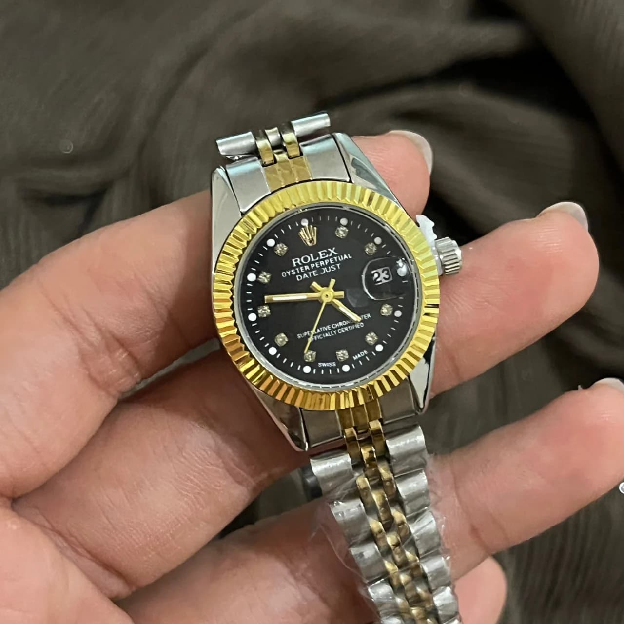 ساعت مچی دایره ای بند آهنی رولکس rolex مدل date just کد 613 — تصویر ۴
