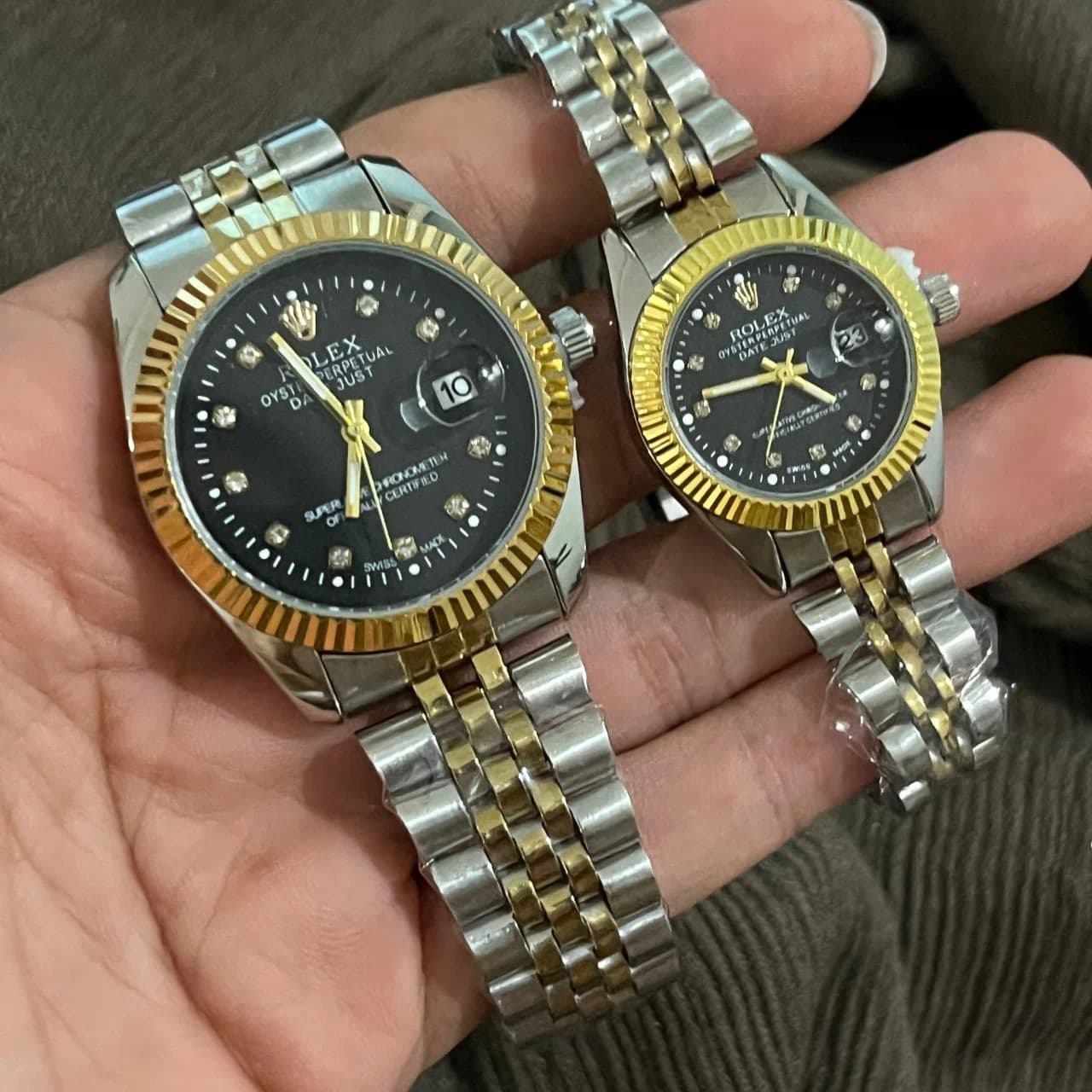 ساعت مچی دایره ای بند آهنی رولکس rolex مدل date just کد 613 — تصویر ۲