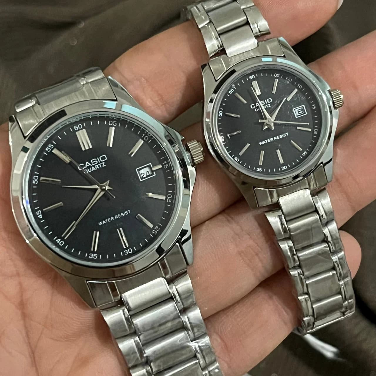 ساعت مچی دایره ای بند آهنی casio مدل quartz کد 611 — تصویر ۳