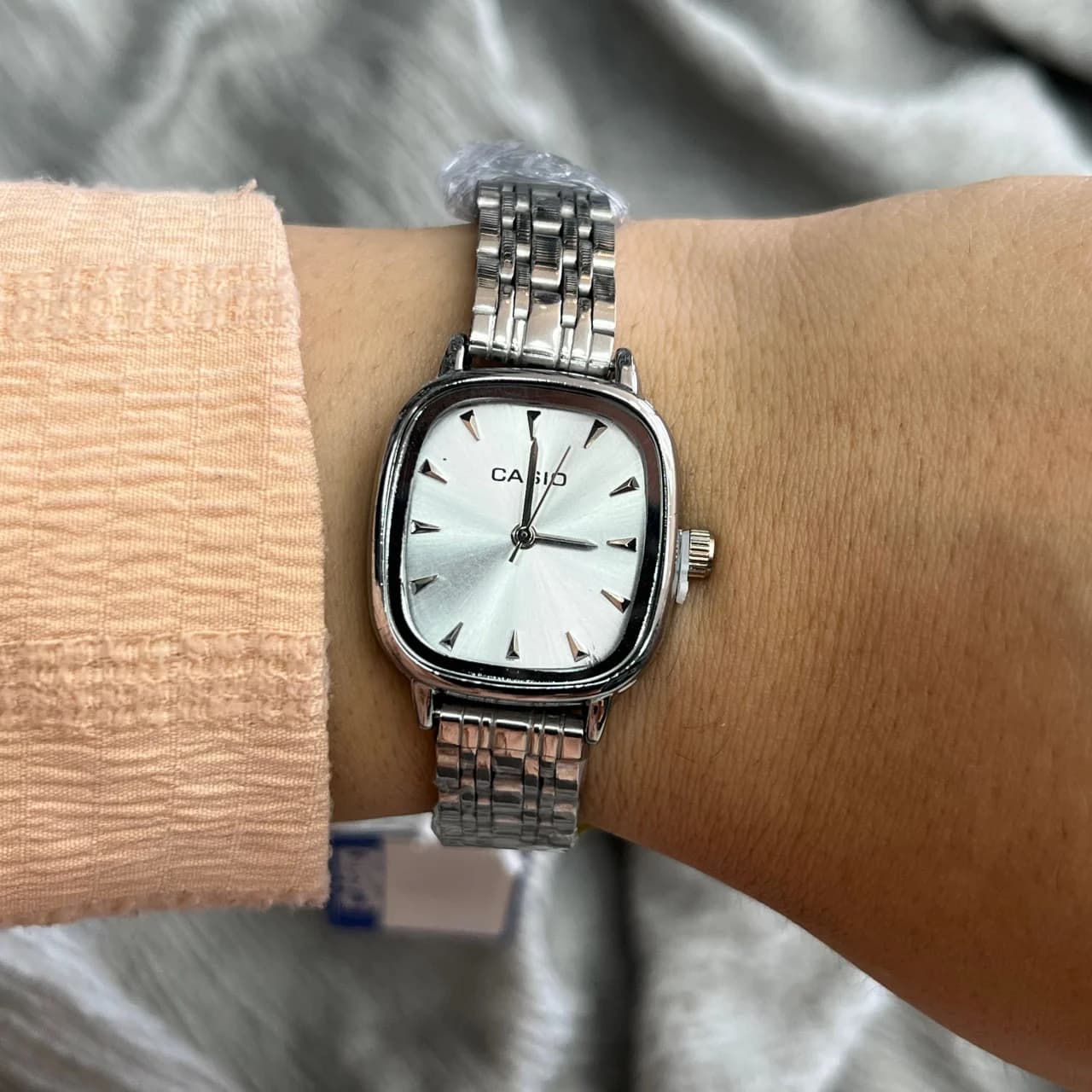 ساعت مچی مربعی بند آهنی casio مدل WR کد 610 — تصویر ۸