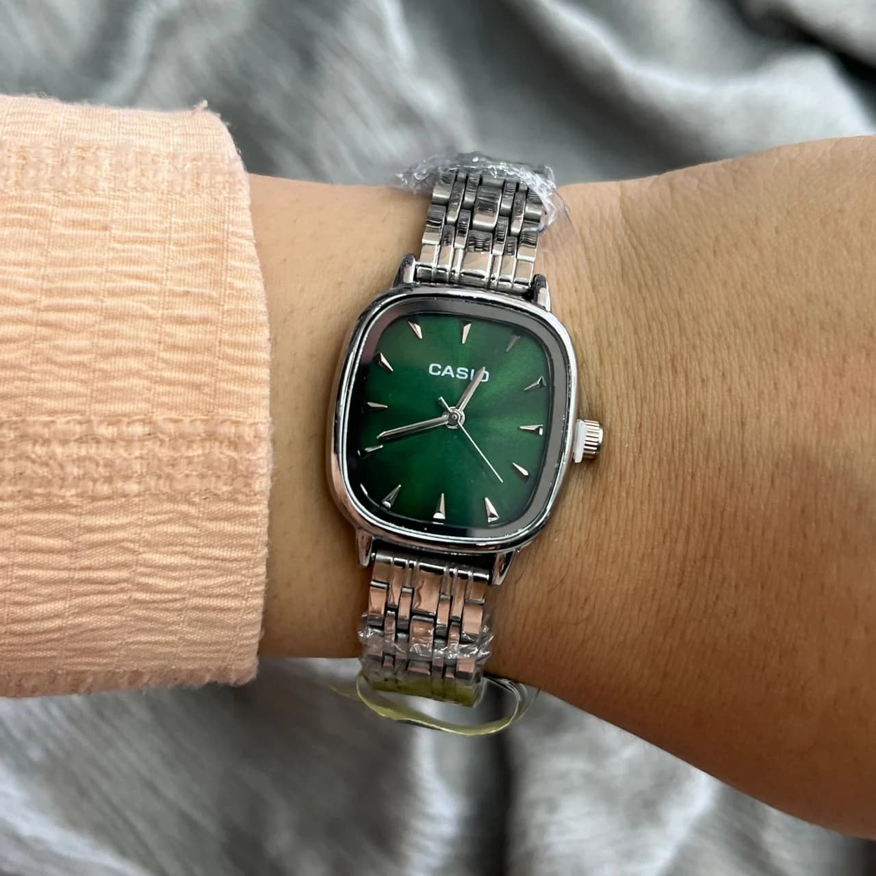 ساعت مچی مربعی بند آهنی casio مدل WR کد 610 — تصویر ۷