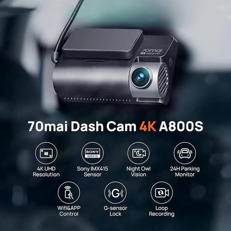 دوربین خودرو شیائومی 70mai Dash Cam A800S 4K + دوربین عقب RC06 — تصویر ۸