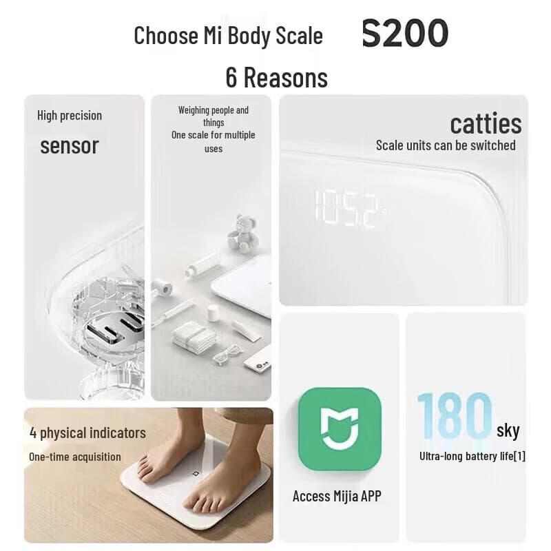 ترازو هوشمند شیائومی (MIJIA) Xiaomi Smart Scale S200 — تصویر ۶