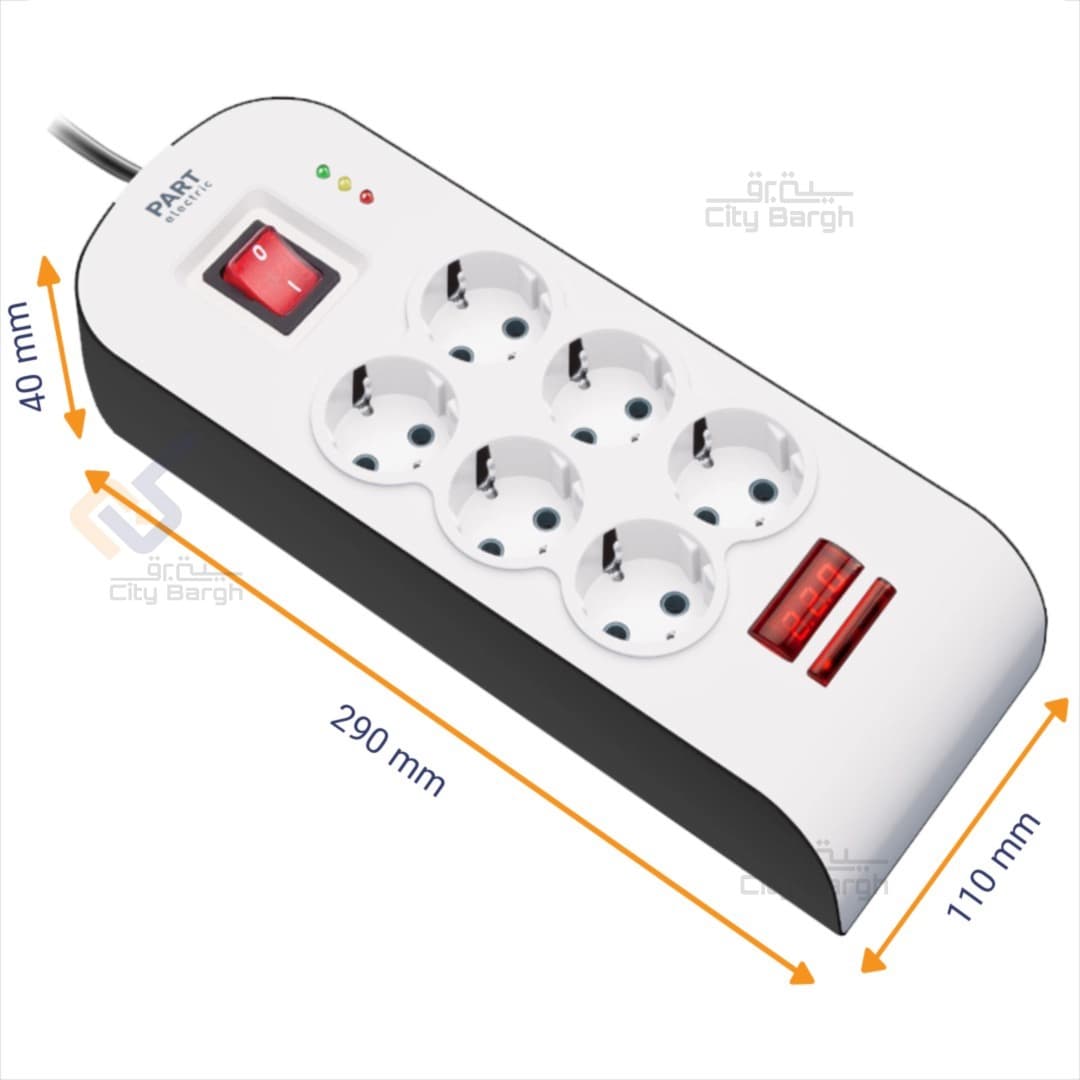محافظ 6 خانه دیجیتال 5 متری پارت الکتریک کد 8796 — تصویر ۲