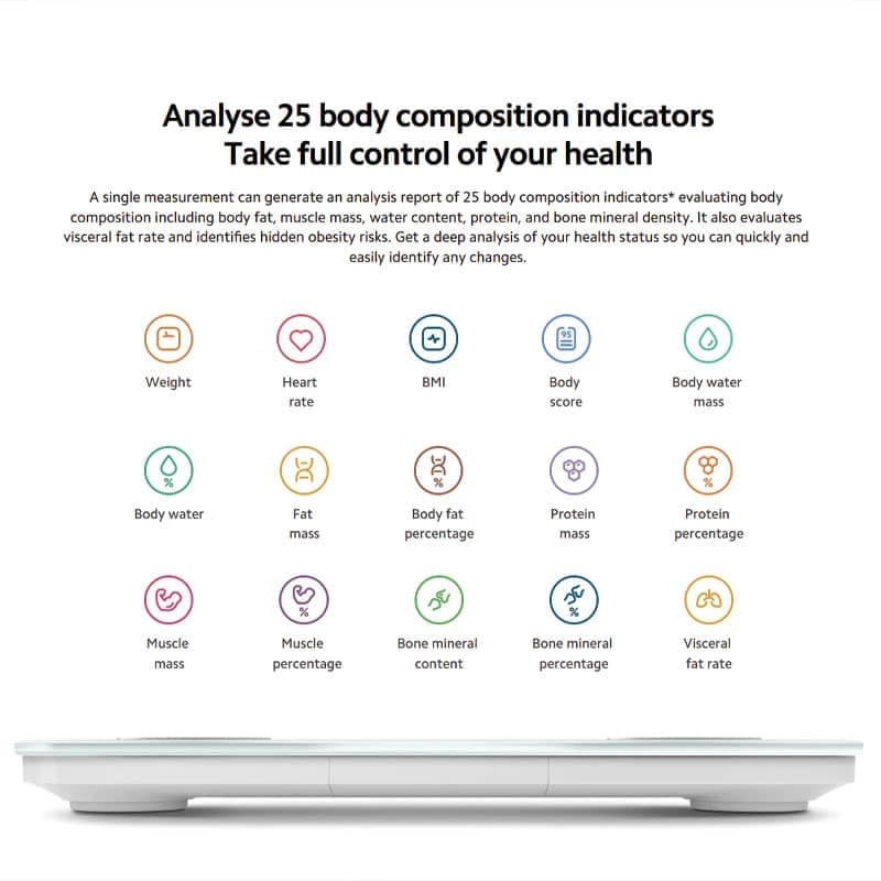 ترازوی هوشمند شیائومی Xiaomi Body Composition Scale S400 (MIJIA) — تصویر ۵