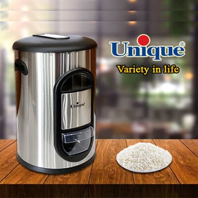 سطل برنج 10 کیلویی پیمانه دار استیل یونیک