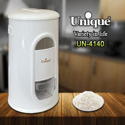 سطل برنج 10 کیلویی پیمانه دار سفید یونیک