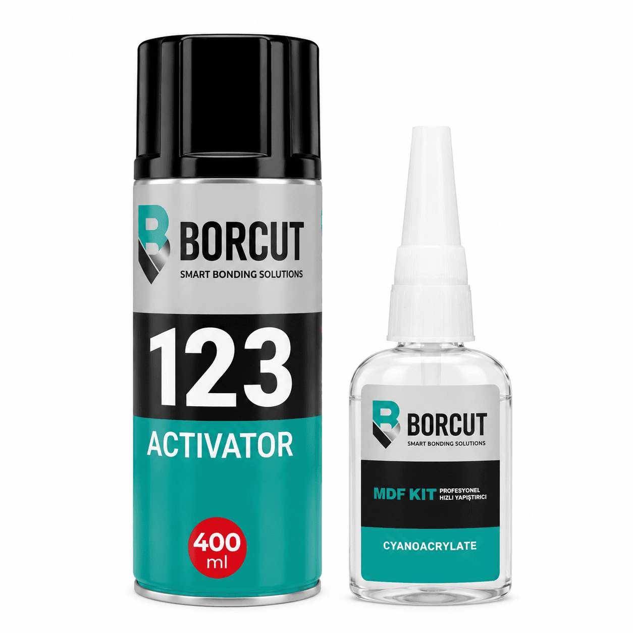 چسب ۱۲۳ بورکات (BORCUT) مدل MDF KIT – حجم ۴۰۰ میلی‌لیتر