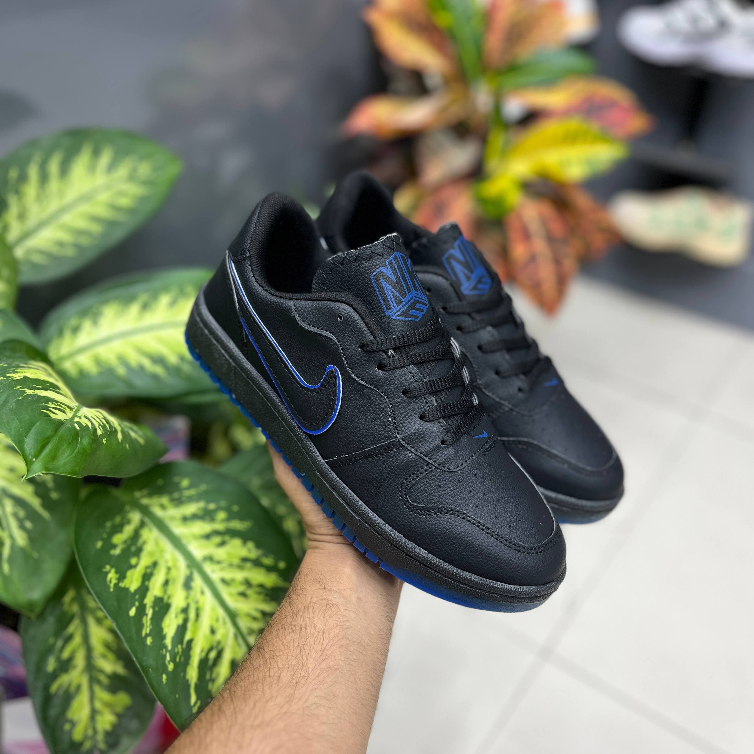 کتونی نایک ایرفورس مردانه مشکی ابی (Nike Air Force)کد 380