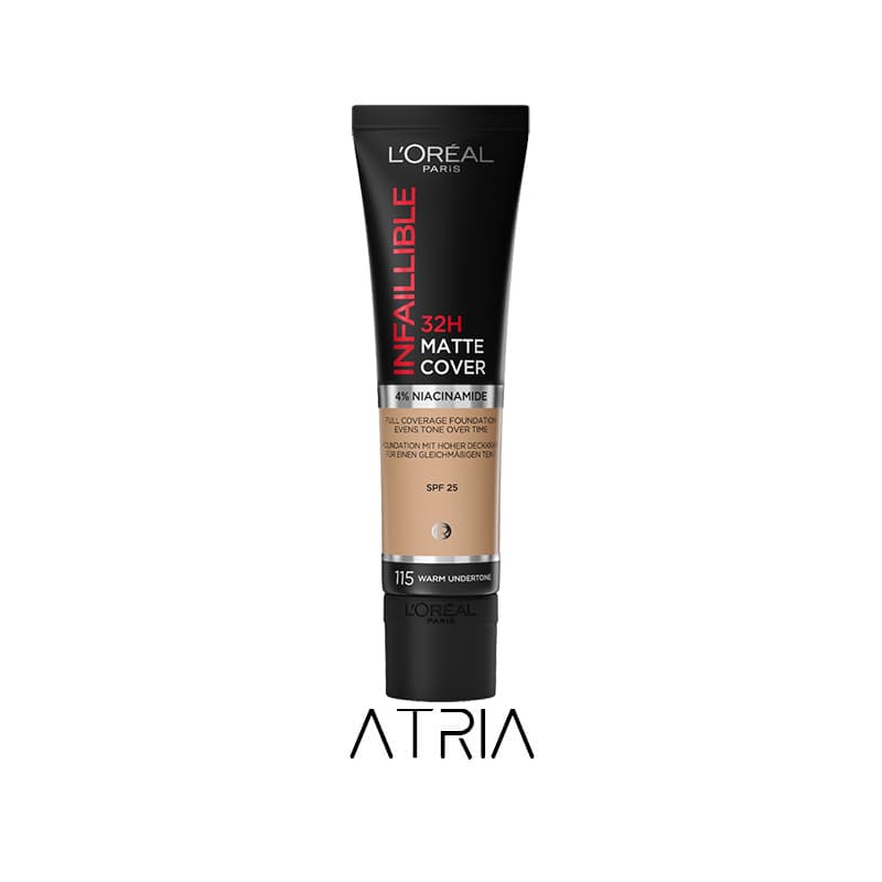 کرم پودر تیوپی مت کاور لورال 32 ساعته شماره 115 | Loreal Infallible 32H Matte Cover Foundation — تصویر ۲