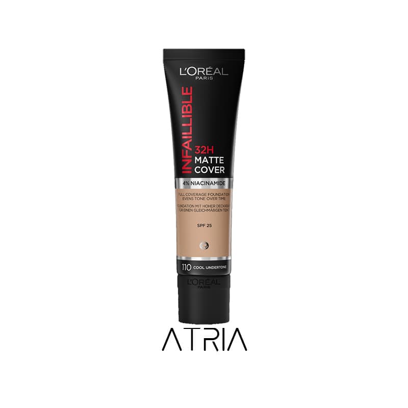 کرم پودر تیوپی مت کاور لورال 32 ساعته شماره 110 | Loreal Infallible 32H Matte Cover Foundation