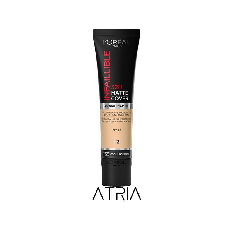 کرم پودر تیوپی مت کاور لورال 32 ساعته شماره 155 | Loreal Infallible 32H Matte Cover Foundation