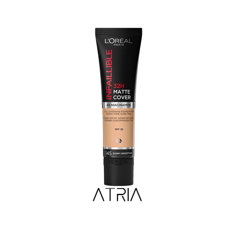 کرم پودر تیوپی مت کاور لورال 32 ساعته شماره 145 | Loreal Infallible 32H Matte Cover Foundation