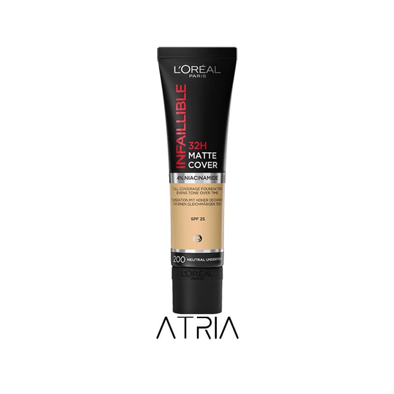 کرم پودر تیوپی مت کاور لورال 32 ساعته شماره 200 | Loreal Infallible 32H Matte Cover Foundation