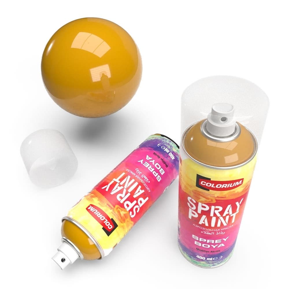 اسپری رنگ اکریلیک زرد نرگسی رال 1007 کلوریوم – Colorium – RAL1007 – Daffodil Yellow – Spray Paint