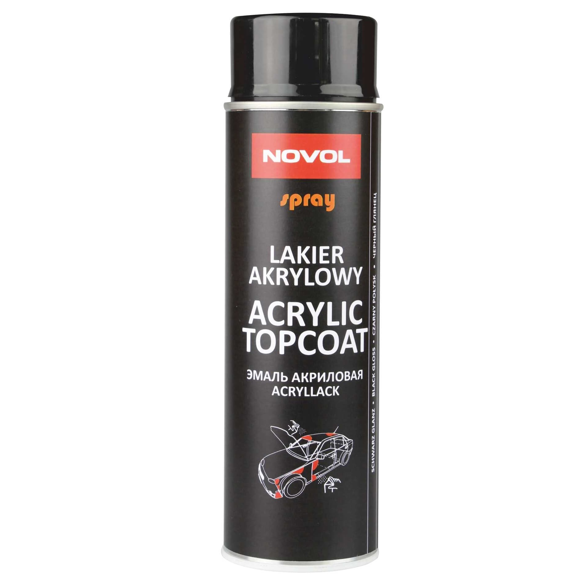 اسپری رنگ سفید براق – NOVOL Acryl Topcoat White Gloss Spray
