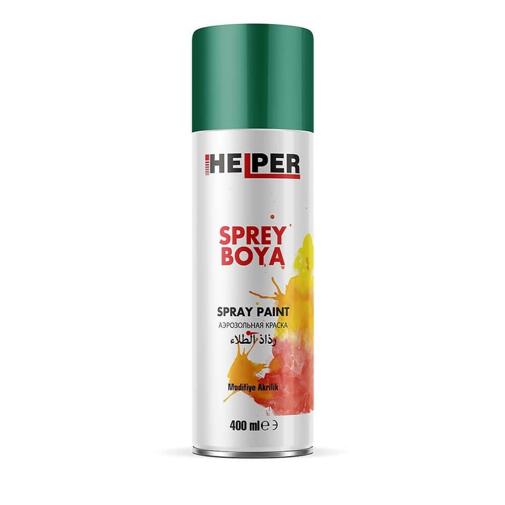 اسپری رنگ آکریلیک سبز رال 6016 هلپر – HELPER – RAL 6016 – Green Acrylic Spray Paint