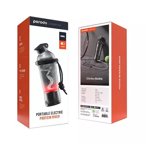 شیکر شارژی پروتئین پرودو با ظرفیت ۵۵۰ میلی‌لیتر مدل PD-LFPSKR-BK — تصویر ۳