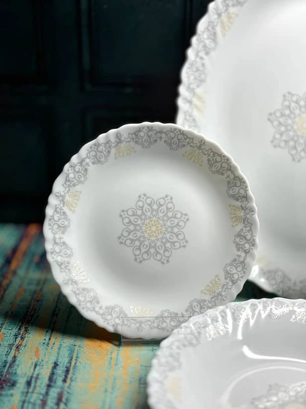 سرویس غذاخوری 6 نفره 25 پارچه آرکوپال | کد 28005 خاکستری کرم — تصویر ۲