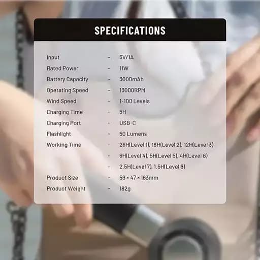 توربو فن دستی HANDHELD پرودو مدل PDLFST151BK — تصویر ۸