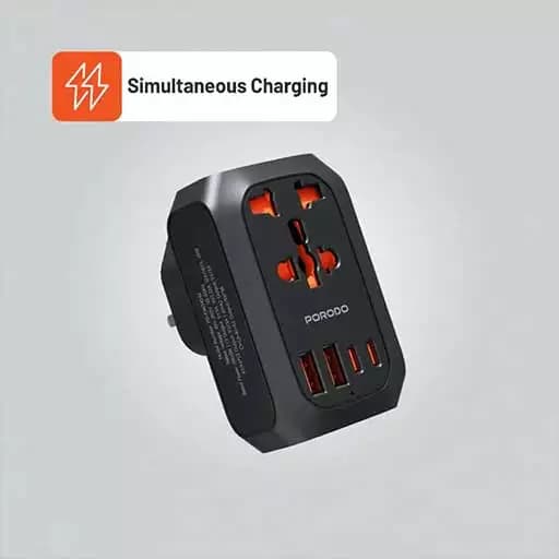مبدل و شارژر یونیورسال پرودو مدل pd-fwch044uk-bk — تصویر ۷