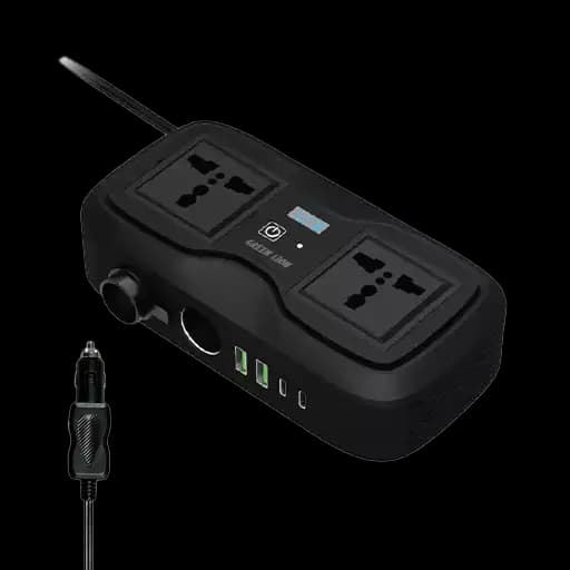 اینورتر و شارژر فندکی خودرو ۲۰۰ وات گرین لاین مدل GC-233