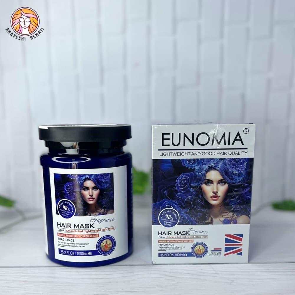 ماسک مو داخل حمام موهای خشک آبی یونومیا EUNOMIA