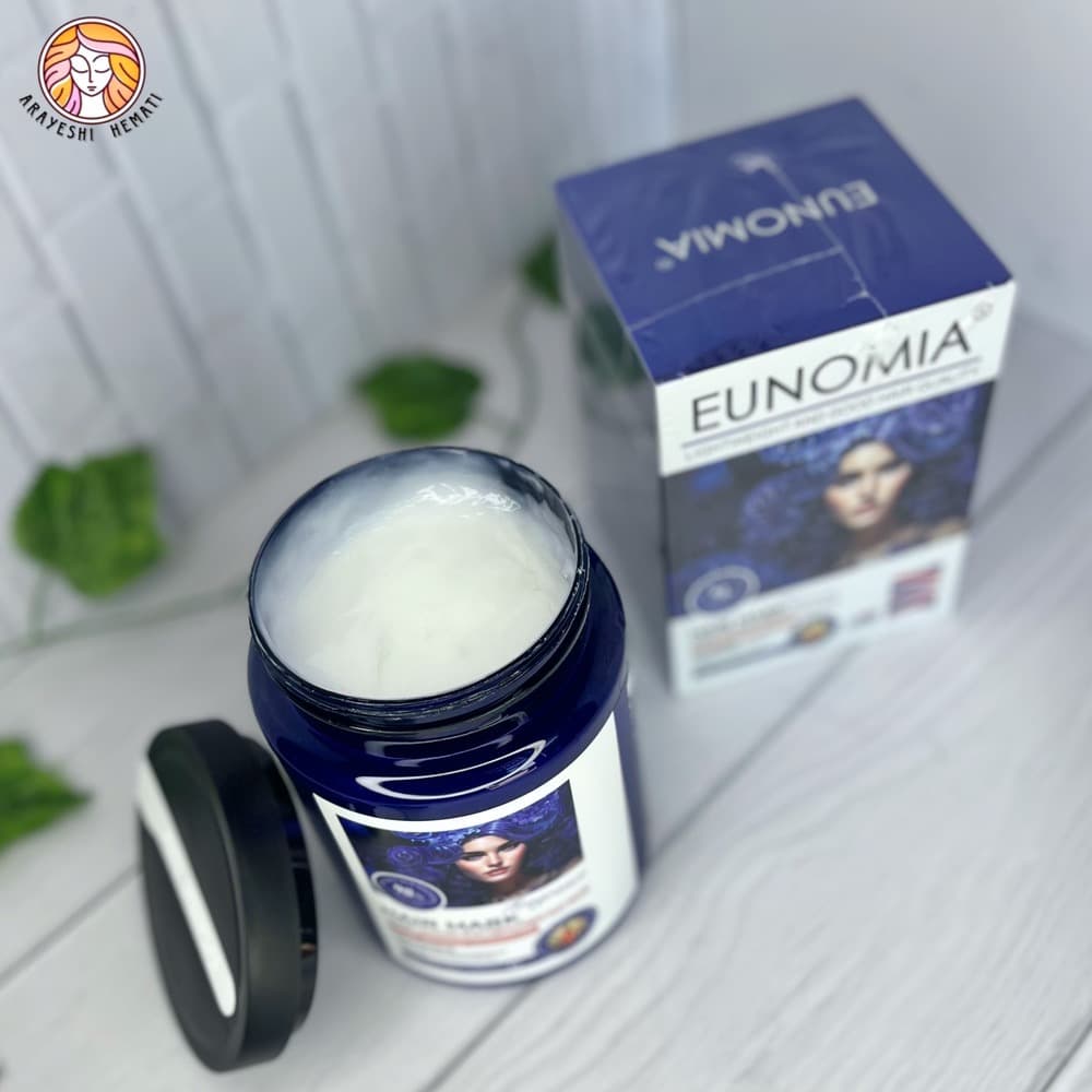 ماسک مو داخل حمام موهای خشک آبی یونومیا EUNOMIA — تصویر ۲