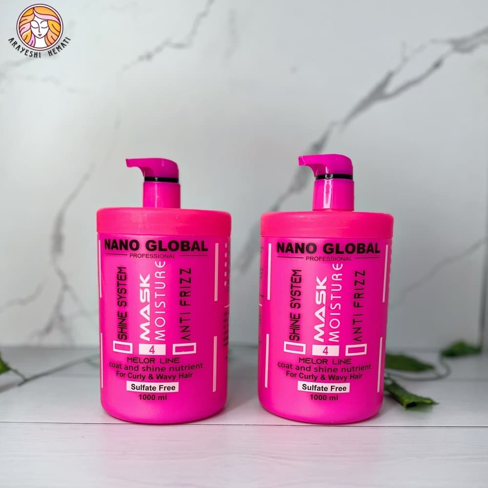 ماسک مو صورتی داخل حمام نانو گلوبال ضد وزی مو فر – NANO GLOBAL