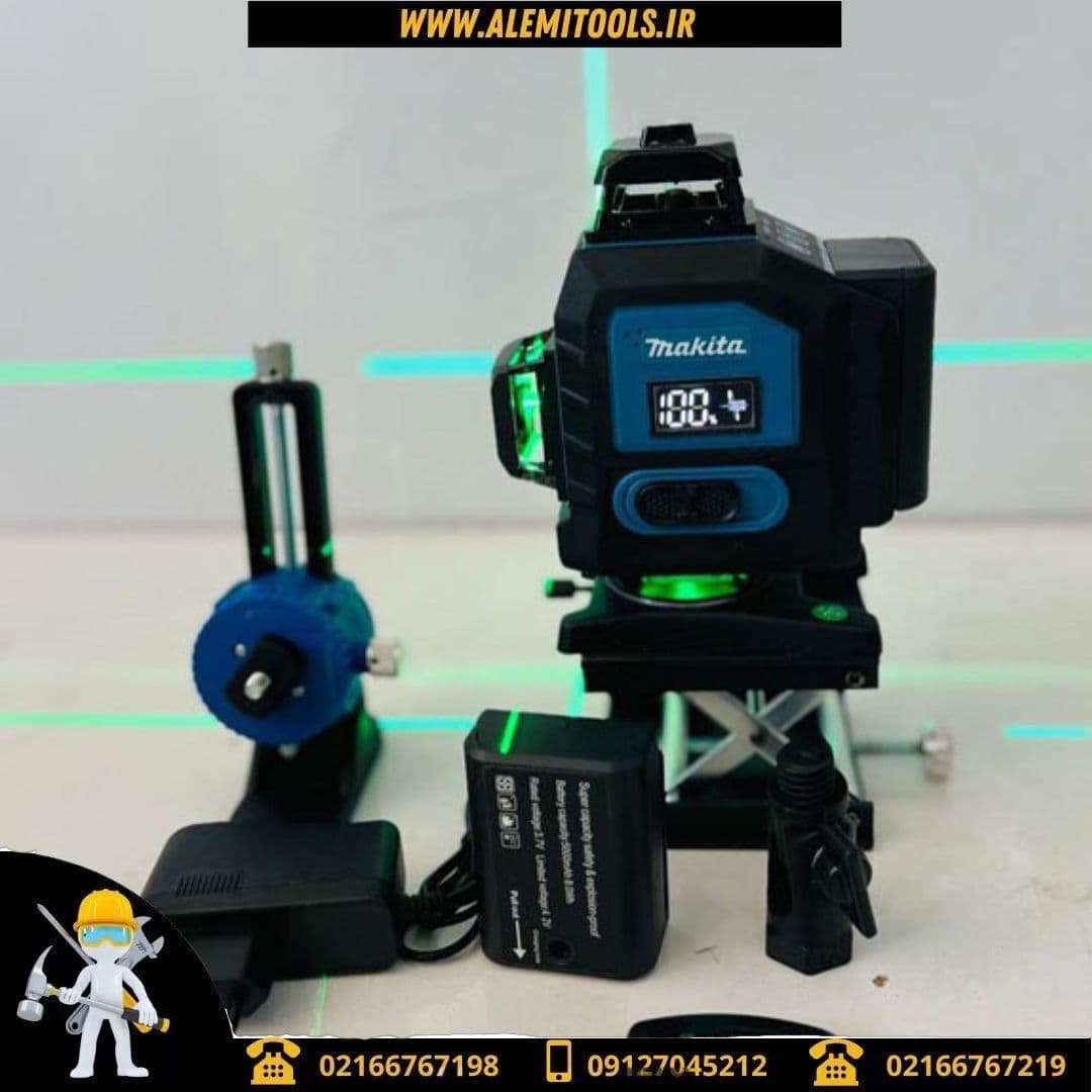 تراز لیزری ماکیتا 360 درجه نور سبز مدل 4D-360