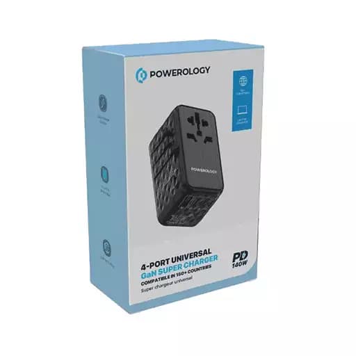 تبدیل برق و شارژر دیواری 140 وات هوشمند پاورولوژی مدل P140WPDBK — تصویر ۳
