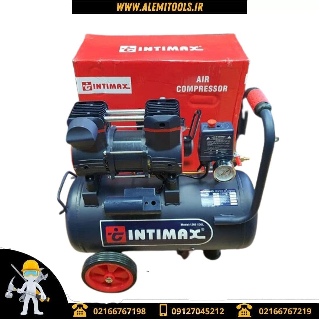 کمپرسور باد 30 لیتری سایلنت مدل 13601 اینتیمکس 09127045212 — تصویر ۲
