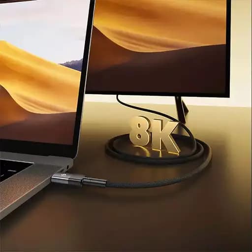 كابل 8k كنفي 240 وات پورت سي به سي 2 متري پاورولوژی مدل PCAB009-GY — تصویر ۲