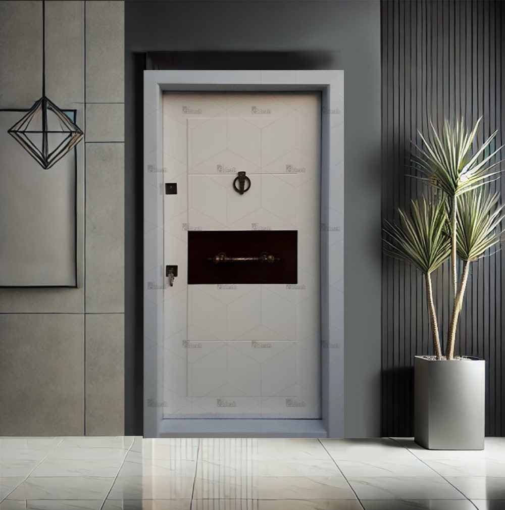 درب ضد سرقت مدرن درجه یک سفید تک لنگه مدل DZ-130
