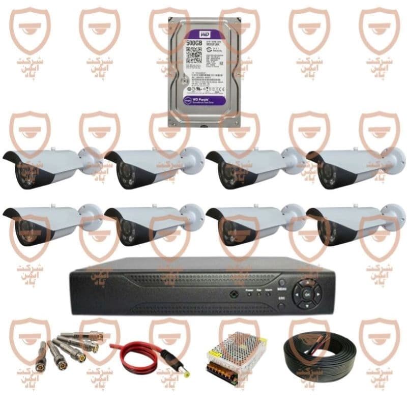 پکیج کامل دوربین مداربسته 8 عددی 5 مگاپیکسل دید شب رنگی پلاک خوان تشخیص چهره سری BWL5062-imenpad5062wl