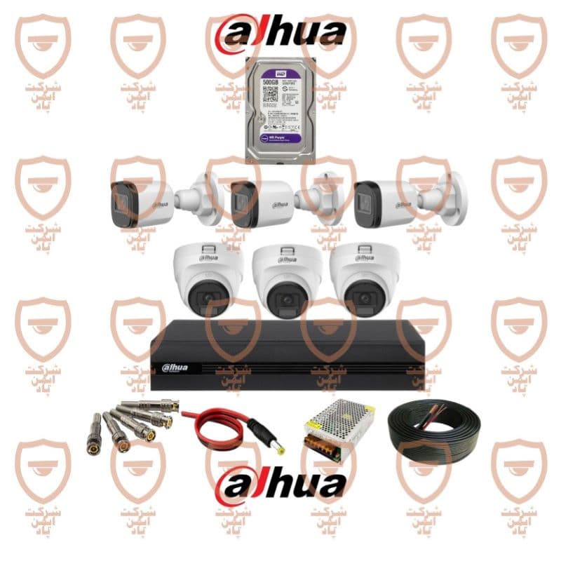 پکیج کامل 6 عددی دوربین مداربسته داهوا دام و بالت سری HAC-t1a21p-u | HAC-b1a21p-u