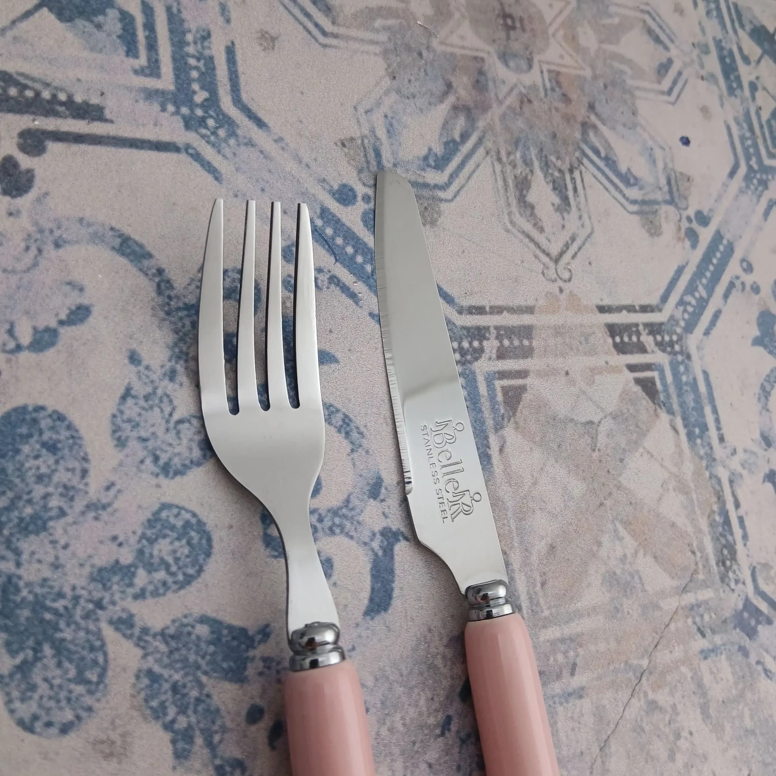 کارد و چنگال میوه بلر مدل سرامیکی – رنگ صورتی — تصویر ۳