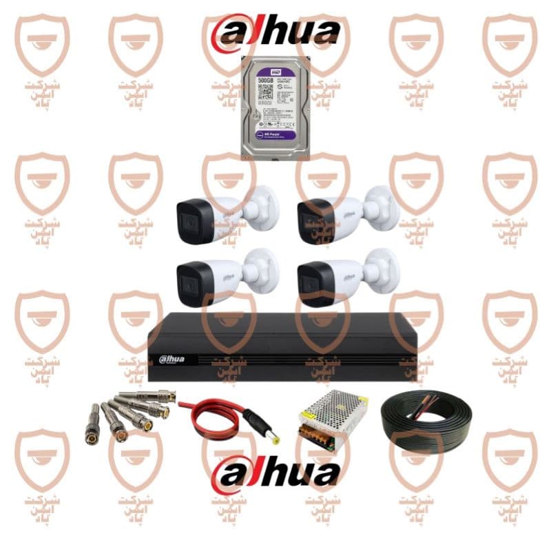 پکیج کامل 4 عددی دوربین مداربسته داهوا سری HFW1200cp