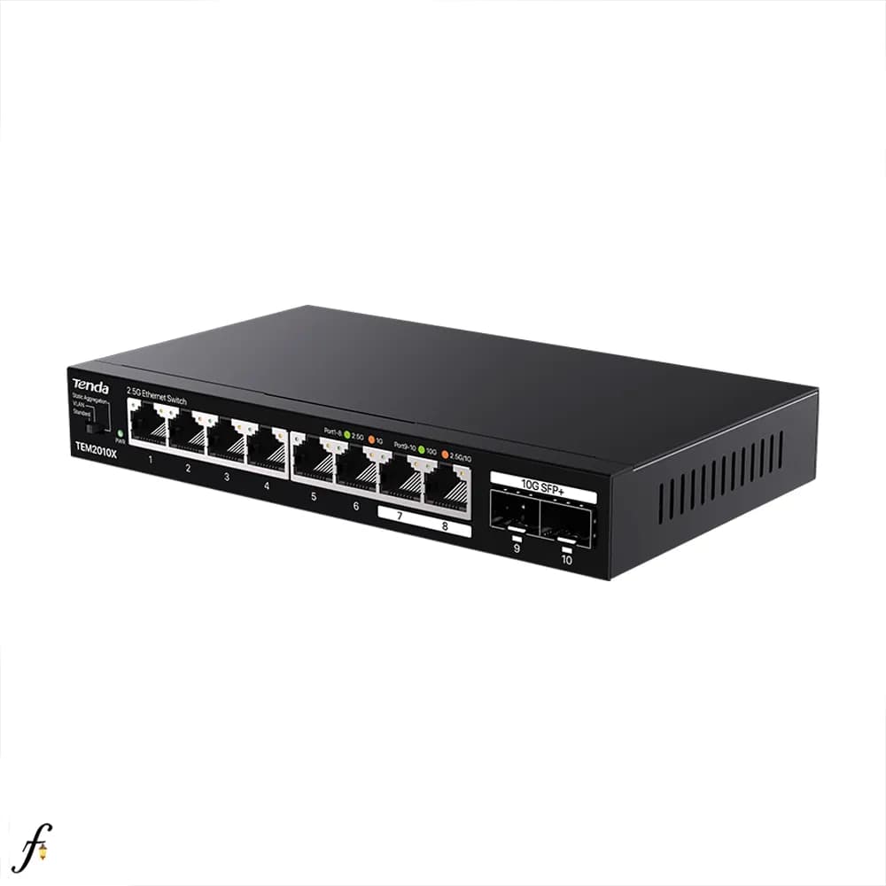 سوئیچ 8 پورت تندا مدل TEM2010X با 2 اسلات 10G SFP+ — تصویر ۲