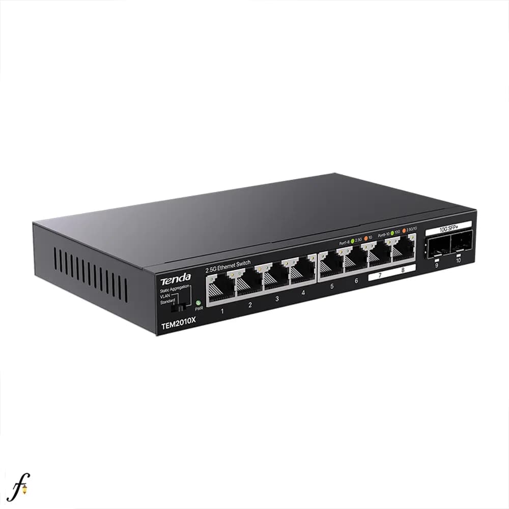 سوئیچ 8 پورت تندا مدل TEM2010X با 2 اسلات 10G SFP+ — تصویر ۳