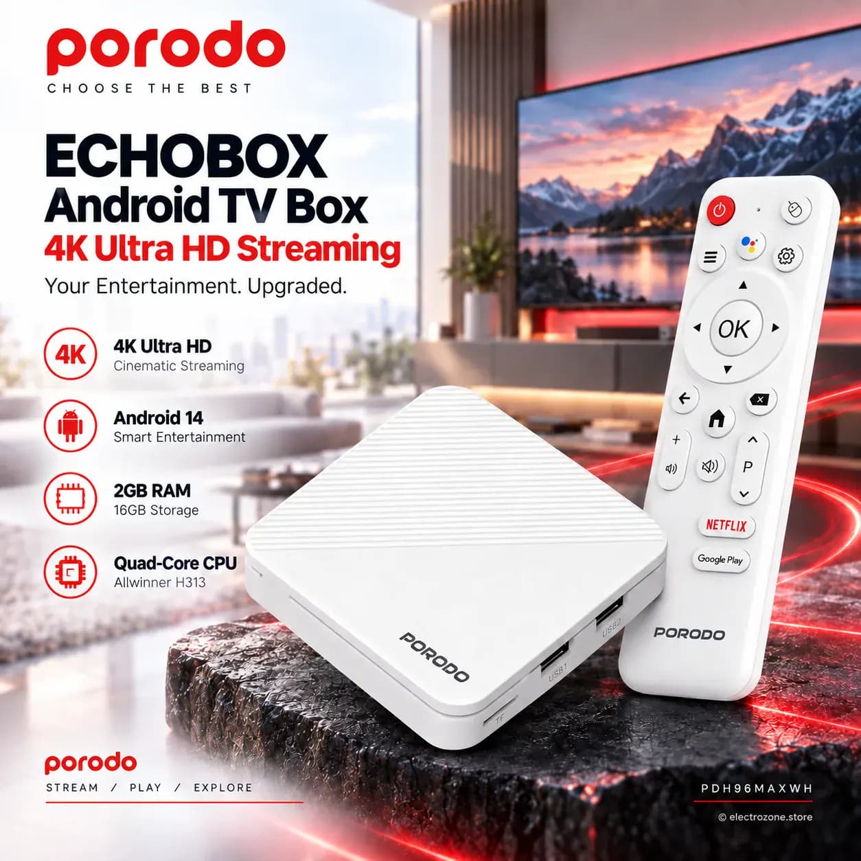 اندروید باکس پرودو Echobox 4K Ultra HD با دستیار گوگل — تصویر ۹