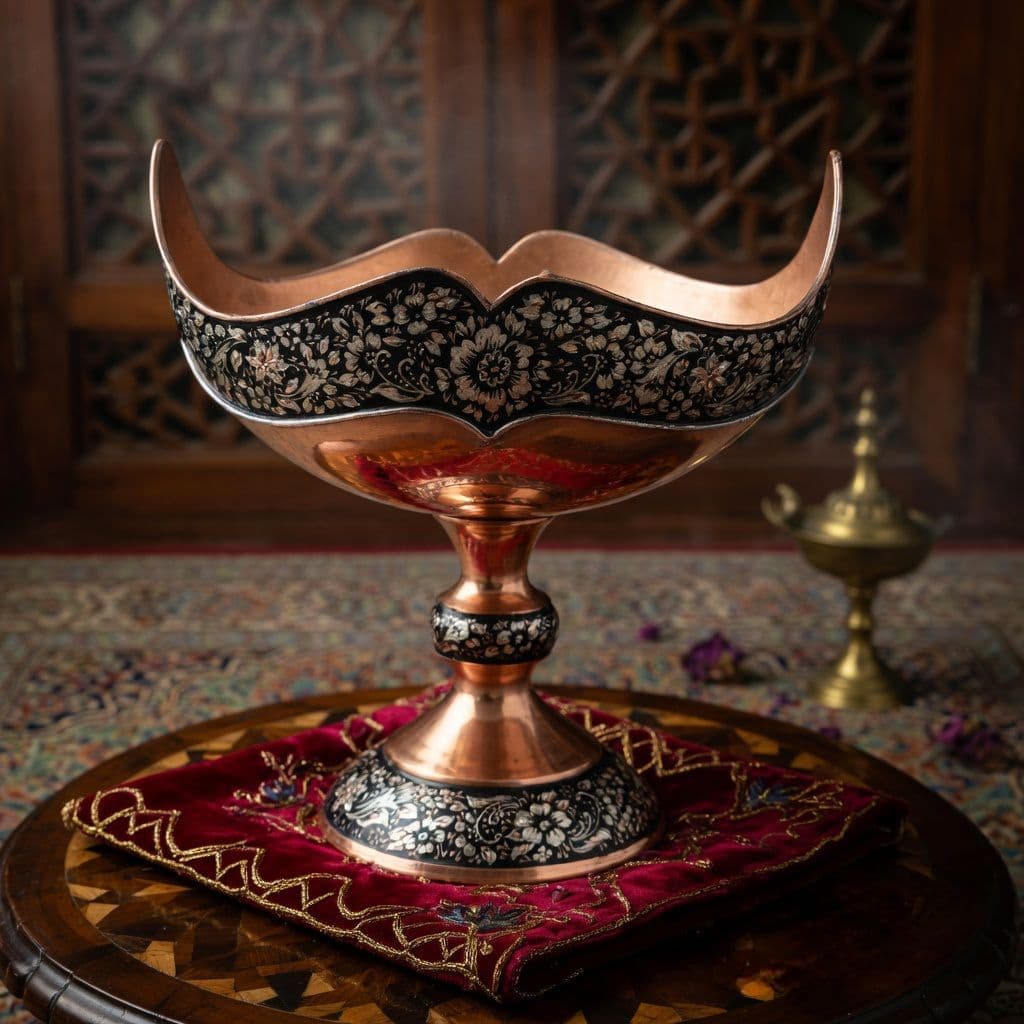 کشکول نقره کوبی مدل الماس تراش سایز 2