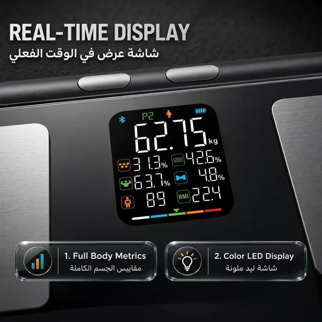ترازو هوشمند Powerology Advanced Precision Smart Scale Black — تصویر ۸