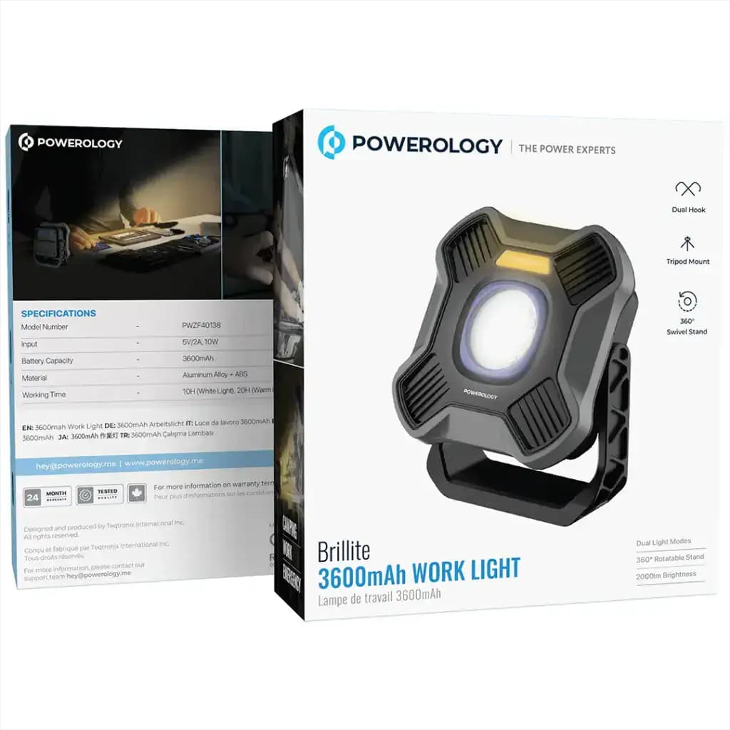 چراغ کار Powerology Brillite 3600mAh | لومن2000 — تصویر ۱۰