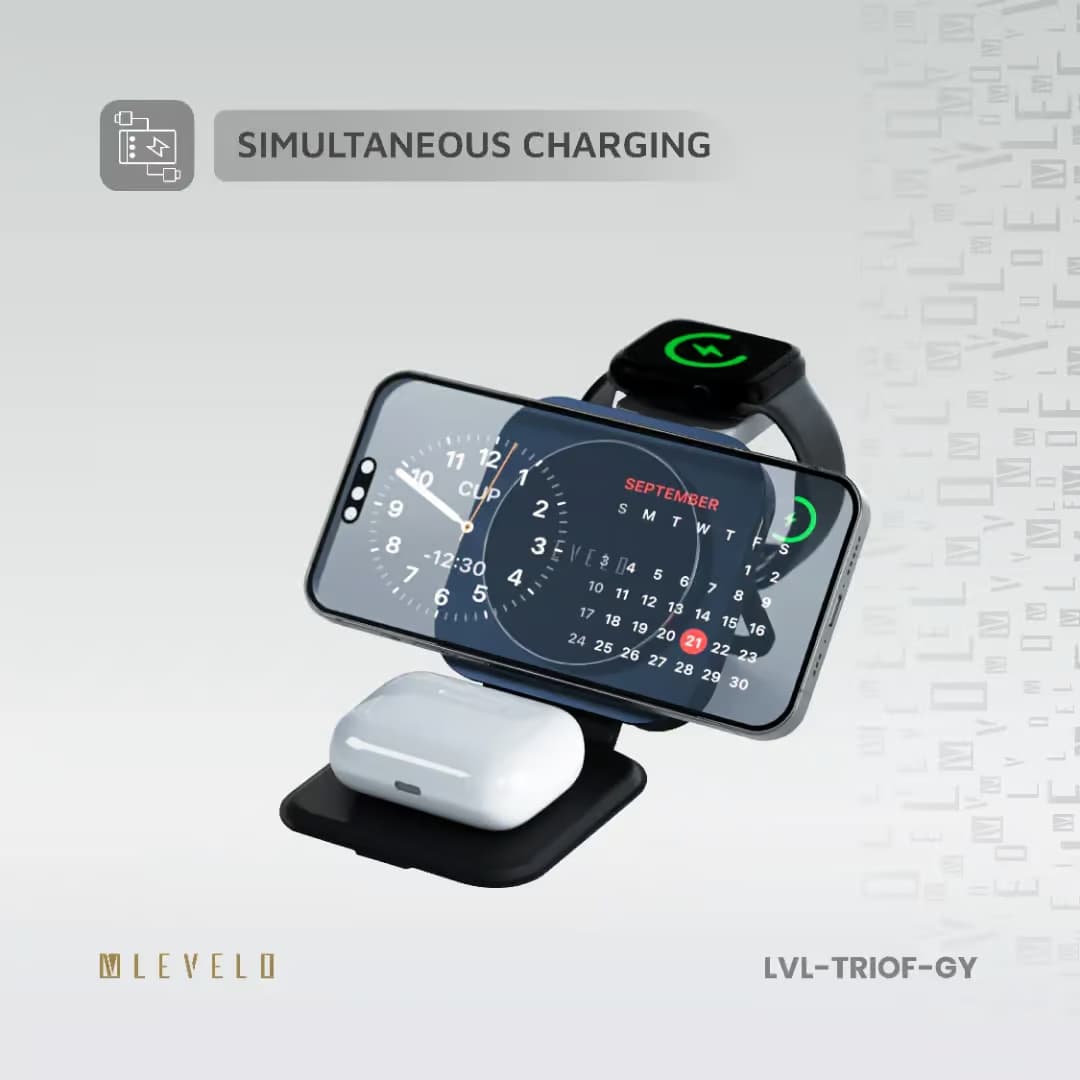 شارژر بیسیم 3 کاره لولو Levelo TrioFlow 3 In 1 Wireless Charger — تصویر ۸
