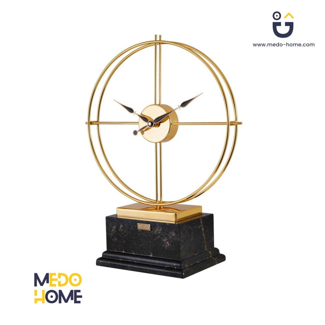 ساعت رومیزی فلزی مدل EL MONTE رنگ GOLD/BLACK — تصویر ۳